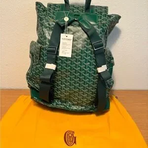 Green goyardd Patterned Backpack